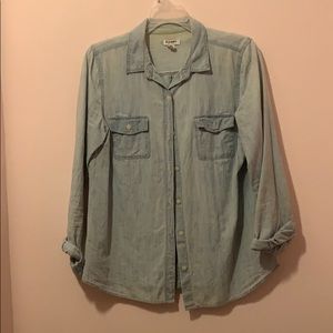 long sleeve blue button up, old navy size small